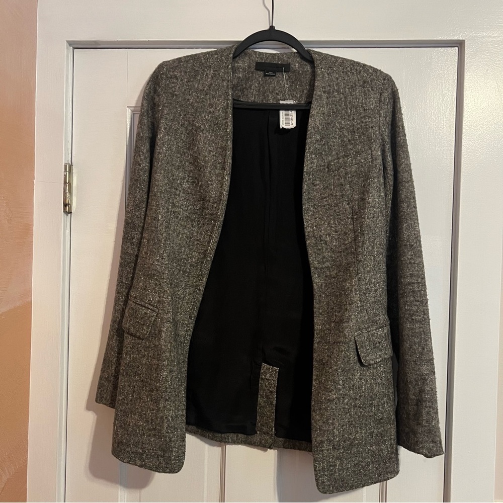 ALEXANDER WANG CHARCOAL MARLED GREY BLAZER JACKET SIZE 0